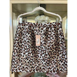 NWT Christopher Kane Leopard Print Mini Skirt Size 10 White Brown